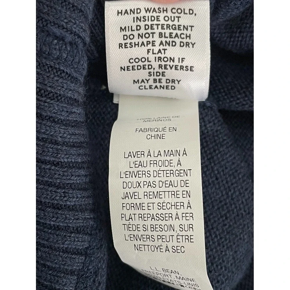 L.L.‎ Bean Signature Merino Wool Crewneck Sweater Mens XL Blue